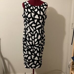 JONES STUDIO separates size 10 black & white fully lined formal sleeveless dress